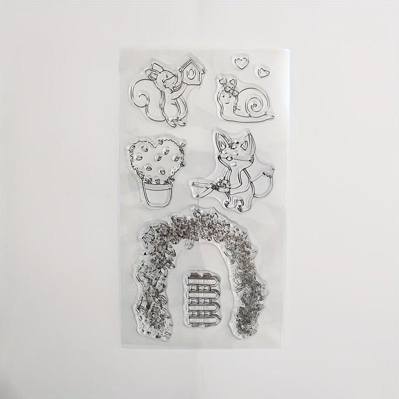 DIY Cartoon Transparent Stamp Snail Squirrel Fox Decoration
