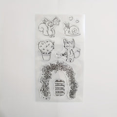 DIY Cartoon Transparent Stamp Snail Squirrel Fox Decoration