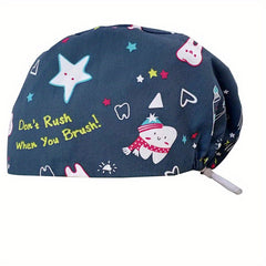 Cartoon Print Work Cap For Men & Women Adjustable Nurse Cap