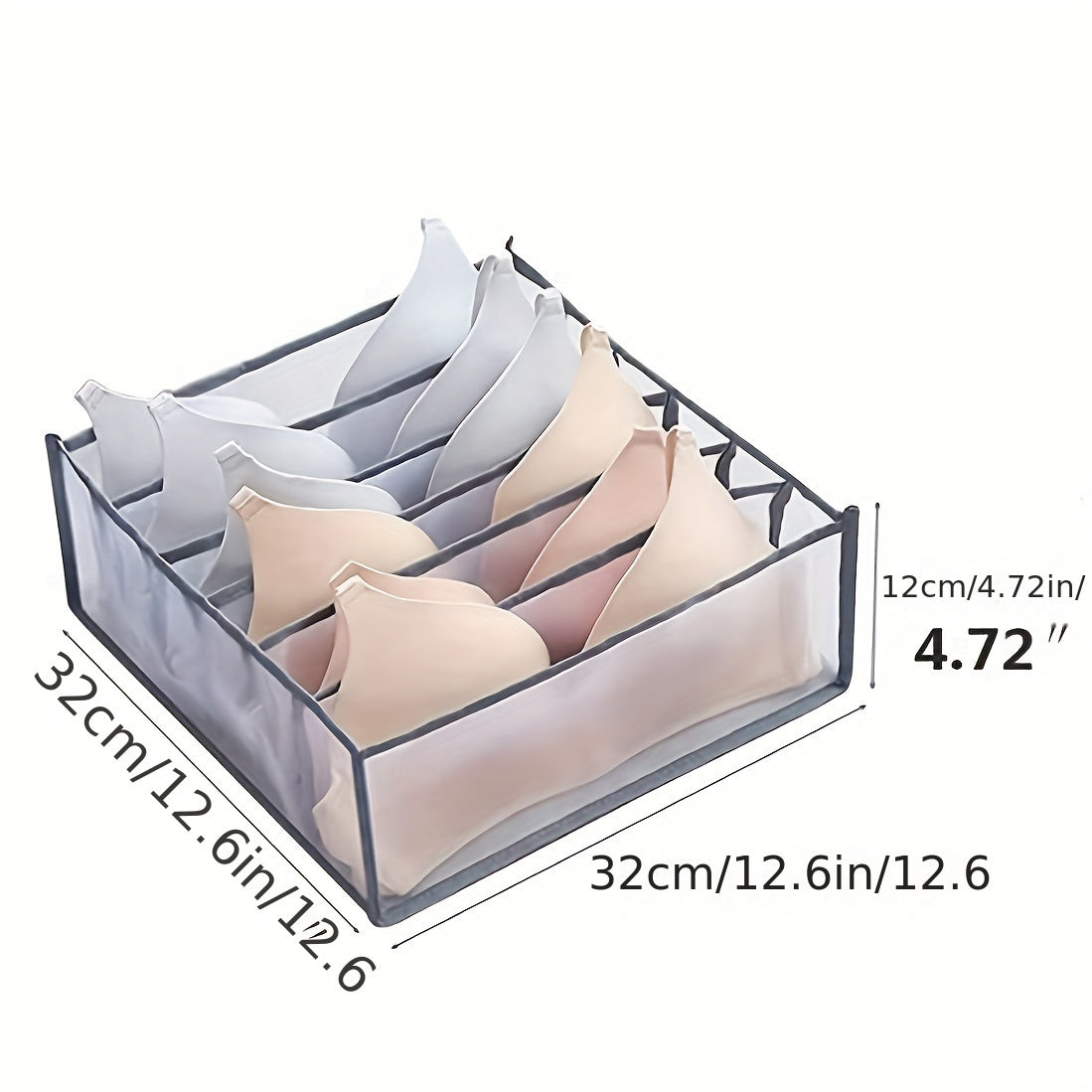 1pc Grid Underwear Drawer Storage Box Folding Clothes Storage Drawer Basket