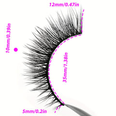 Reusable Wispy Cat Eye Lashes Cross Fluffy Natural Look