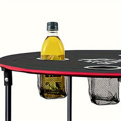 Portable Folding Table with 4 Cup Holders and Bags for BBQ Outdoor Camping