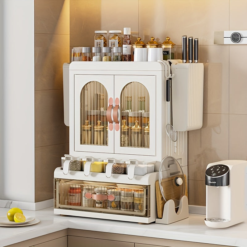 1pc Kitchen Seasoning Rack Chopsticks Rack Countertop Storage Cabinet