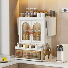 1pc Kitchen Seasoning Rack Chopsticks Rack Countertop Storage Cabinet