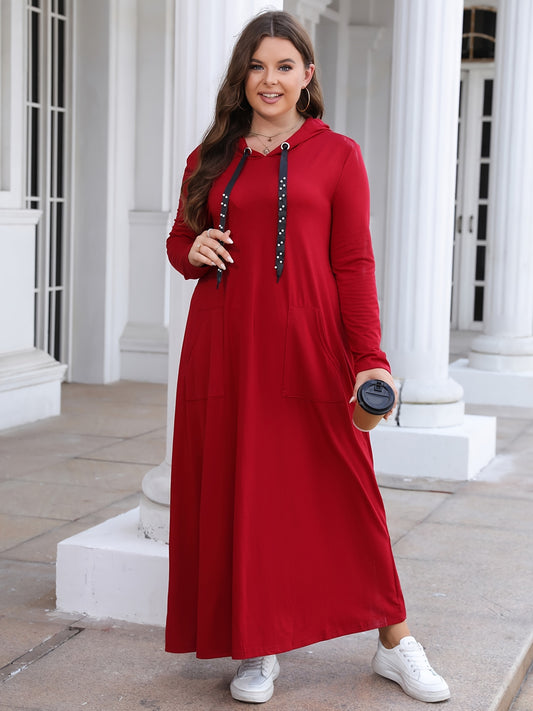  Maxi Hooded Sweatshirt Dress