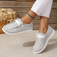 Women's Casual Canvas Slip-On Loafers Lightweight Walking Shoes