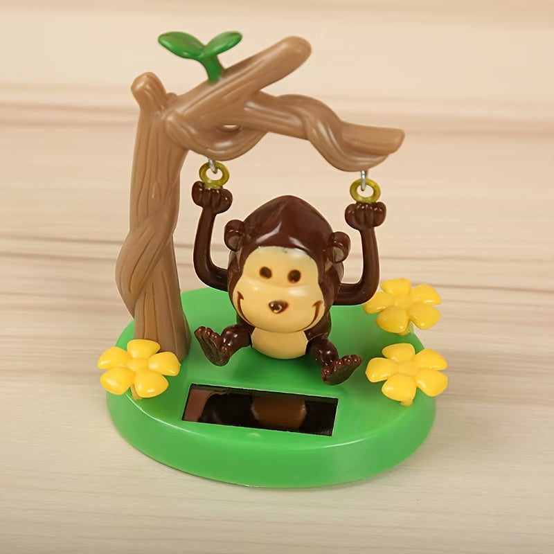 Swing Monkey Solar Car Decoration Animal Figure Head Shaking No Electri