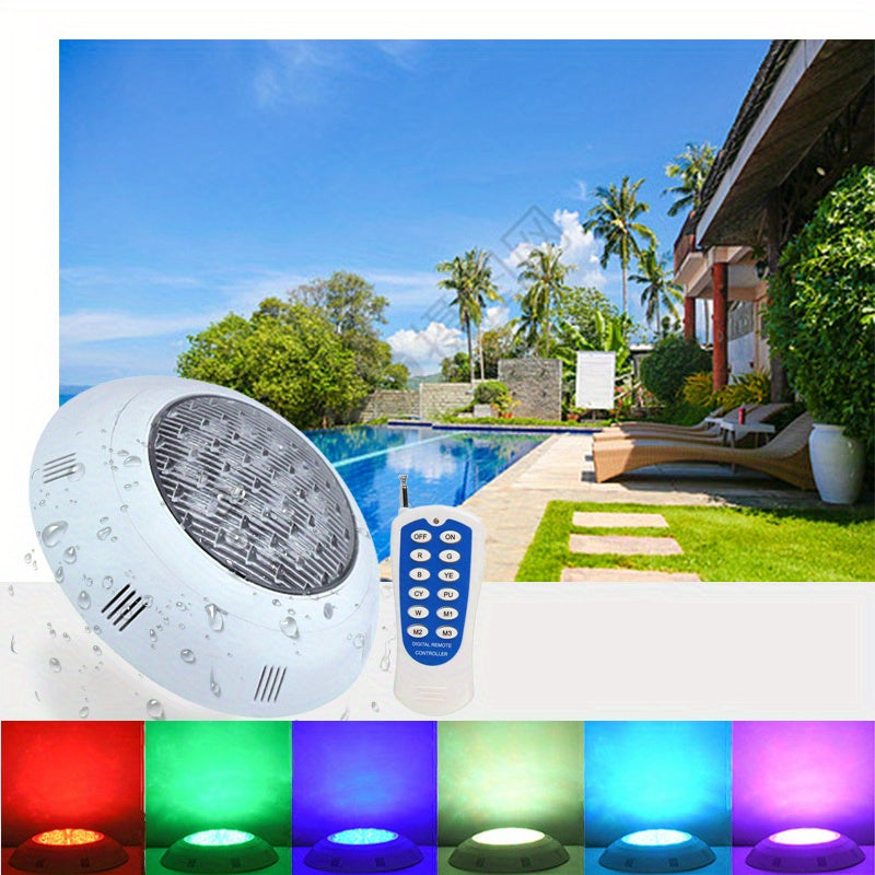 12VABS Wall Mounted IP68 7 Remote Control Underwater Light LED Pool Light