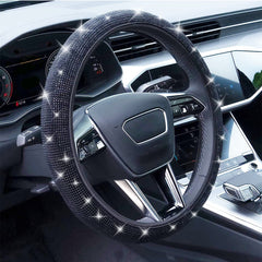 Crystal Diamond Steering Wheel Cover Safe Bling Car Accessory