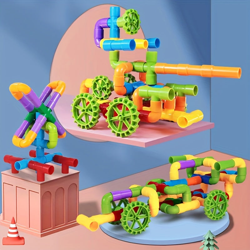 Water Pipe Splicing Puzzle Brick Toy for Kids 3-6 Years Old