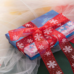 10m Christmas Snowflake Gift Decoration Ribbon Snowflake Pattern