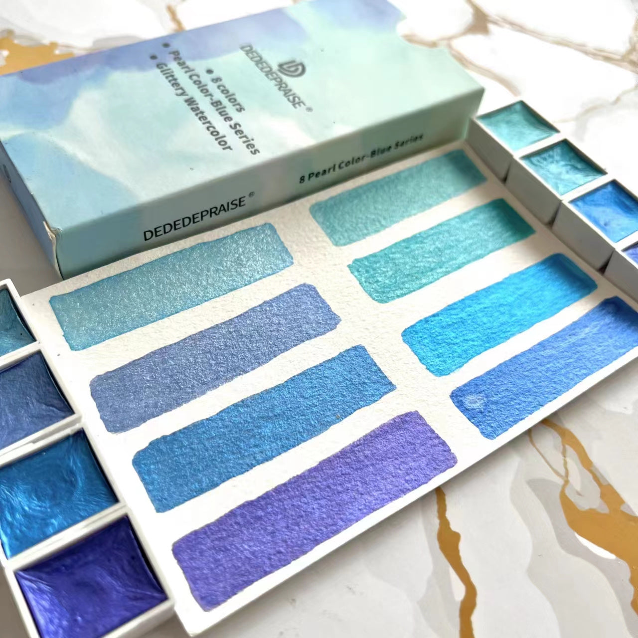 8 Colors Solid Watercolor Paint Set Nail Art Paint Pearlescent Metal Art Paint