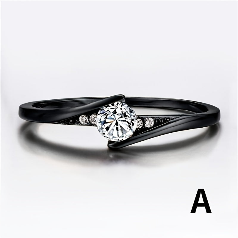 Gothic Punk Ring with Zircon Inlay for Women Girls Halloween Party