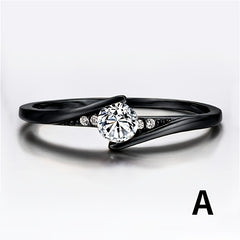 Gothic Punk Ring with Zircon Inlay for Women Girls Halloween Party