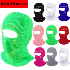 Autumn Winter Character Letter Embroidery Hole Knit Hat