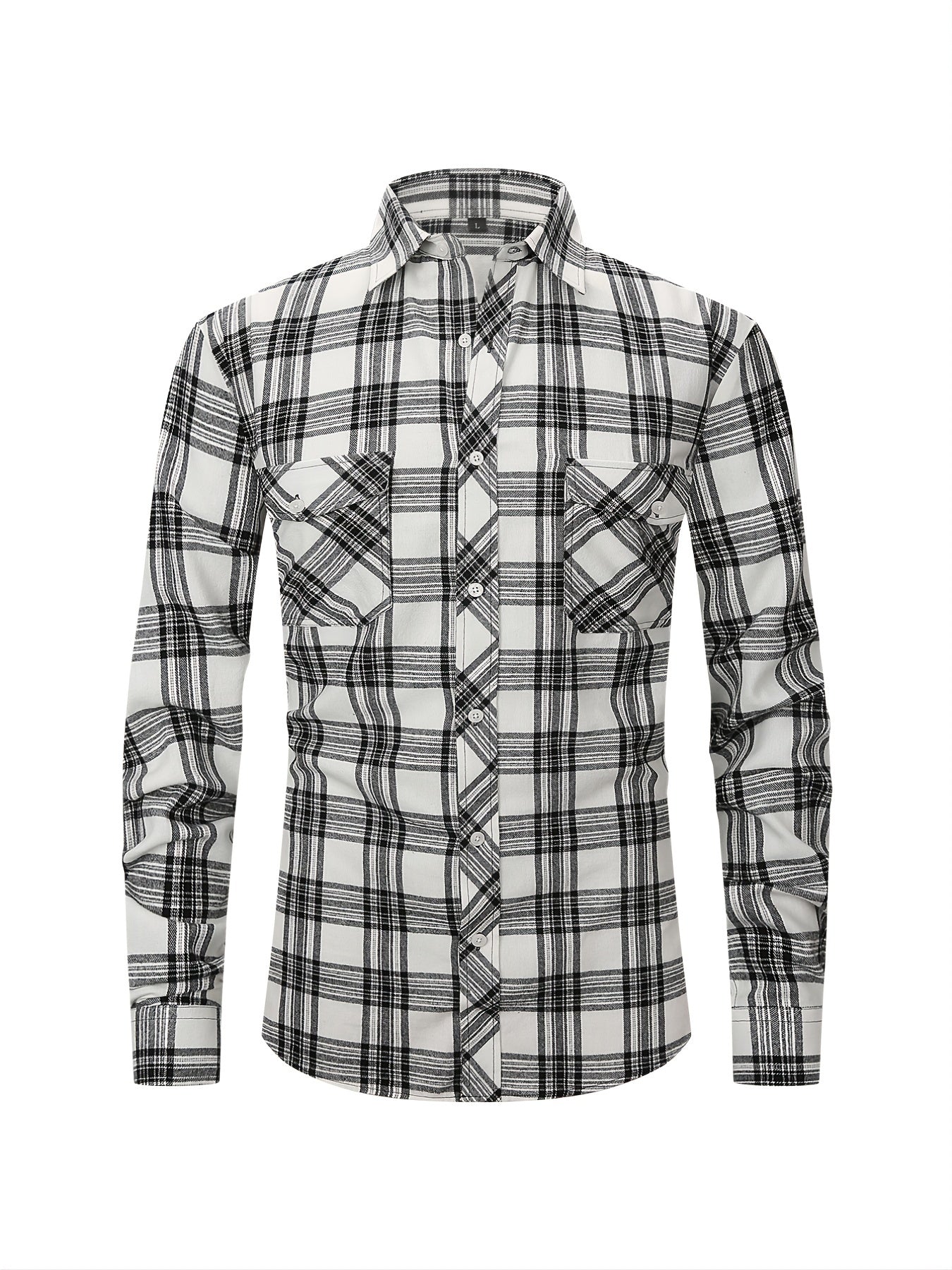 Men's Plaid Button Down Long Sleeve Shirts