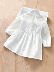 Girls' Kitty Embroidered Cotton Shirt Dress