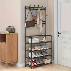 Floor Standing Shoe And Hat Rack Storage Organizer
