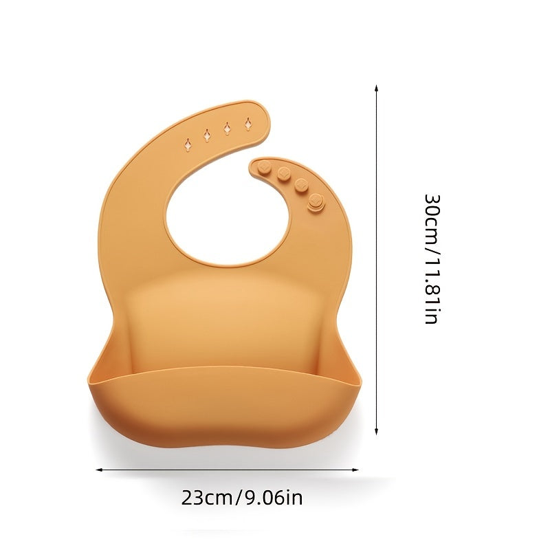 1pc 30cm Silicone Bib Anti-fouling Foldable Soft Baby Feeding Bib