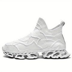 Breathable Woven Knit Running Shoes for Men Lightweight Shock Absorbing Non Slip