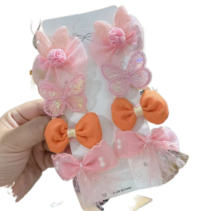 8pcs Butterfly Flowers Bow Hair Clips Set for Girls Kids