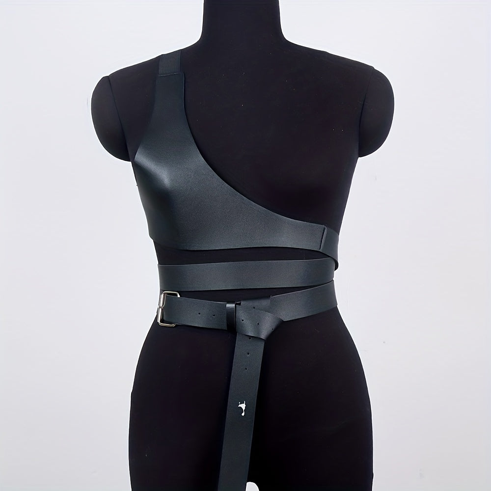 Women's Punk Harness Belt PU Leather Waistband