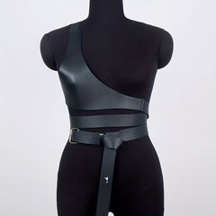 Women's Punk Harness Belt PU Leather Waistband