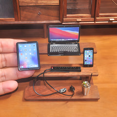 1:6 Scale Digital Devices & Coffee Set - Metal Smartphone, Tablet, Laptop
