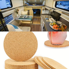 5PCS Natural Wood RV Coaster Set - Keep Drinks Secure & Stylish