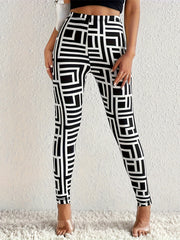  Geometric Print High Rise Leggings
