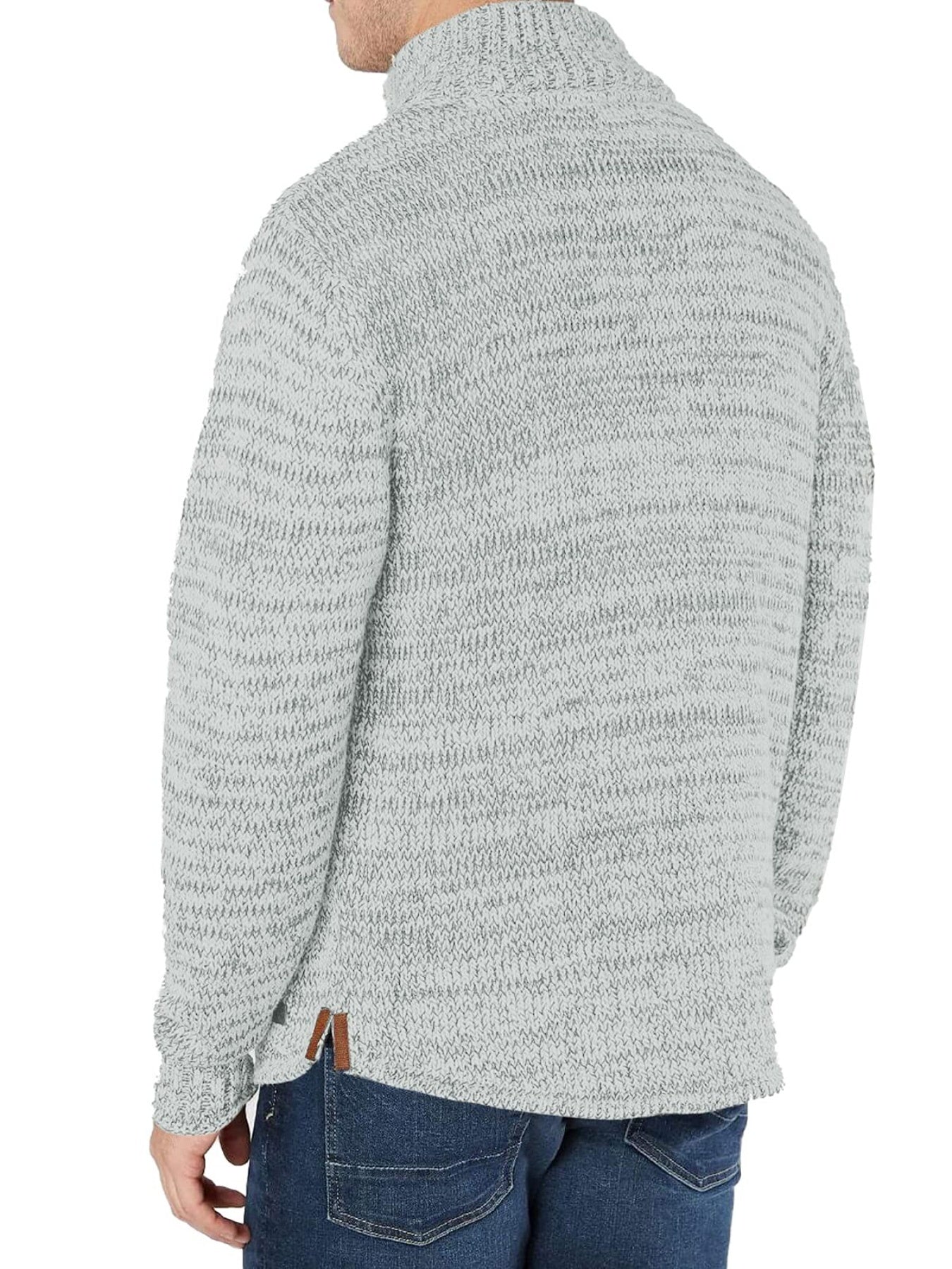 Men's Quarter Zip Polo Collar Knit Pullover Sweater