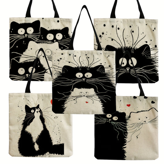 Cat Pattern Tote Bag - Travel and Work Essential