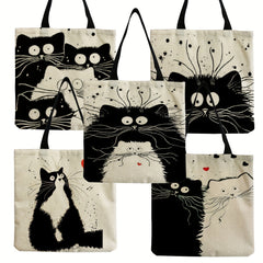 Cat Pattern Tote Bag - Travel and Work Essential
