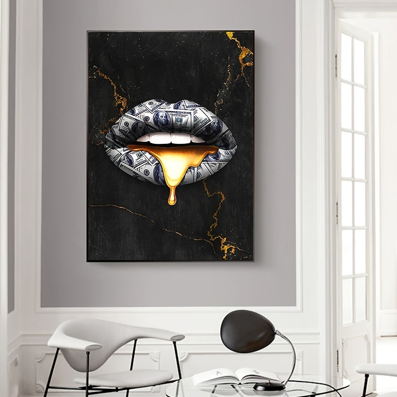 Creative Graffiti Mouth Wall Decor Canvas Painting 15.7x23.6in Unframed
