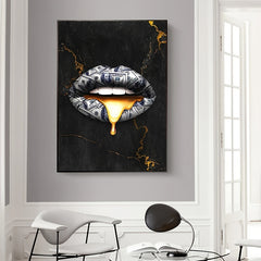 Creative Graffiti Mouth Wall Decor Canvas Painting 15.7x23.6in Unframed