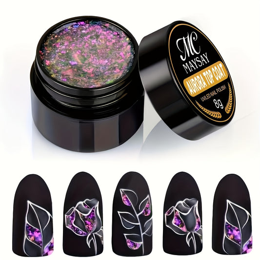 Aurora Gel Nail Polish Top Coat Hybrid Gel Varnish