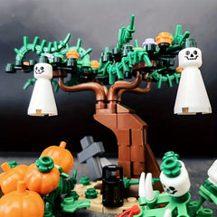 Halloween Pumpkin Ghost Building Scene Model