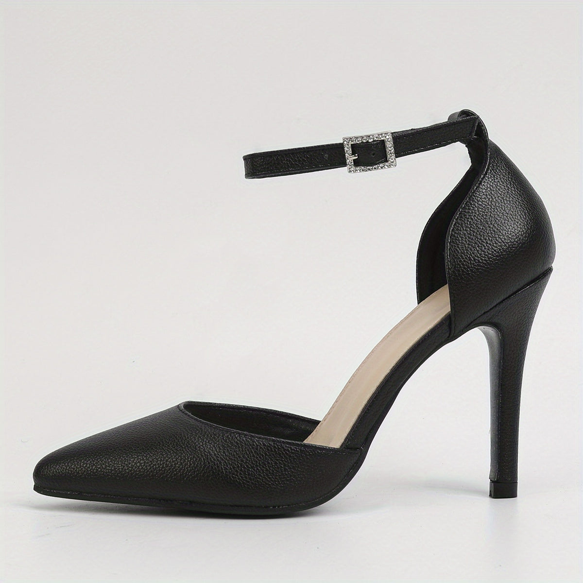 Women's Stiletto Heel Point Toe Buckle Dress Pumps