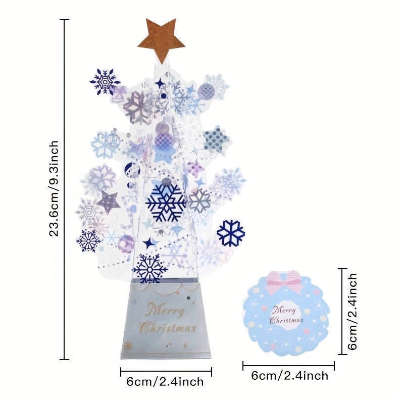 Christmas 3D Decoration Greeting Card Creative Tree Gift Blessing Message