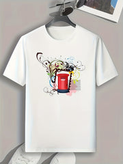 Mailbox Pattern Print Men's Comfy Sports T shirt Graphic Tee