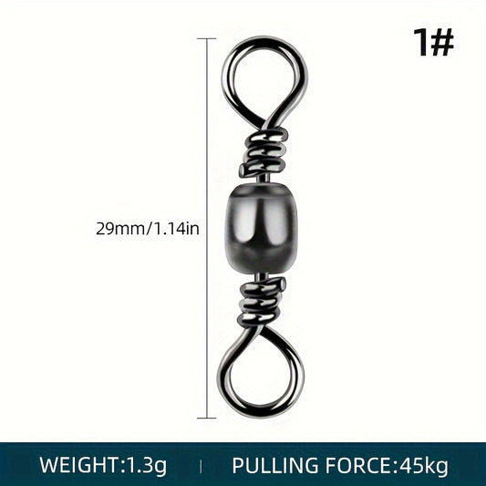 50pcs Barrel Swivel High Speed 8 Ring Fishing Connector Accessories