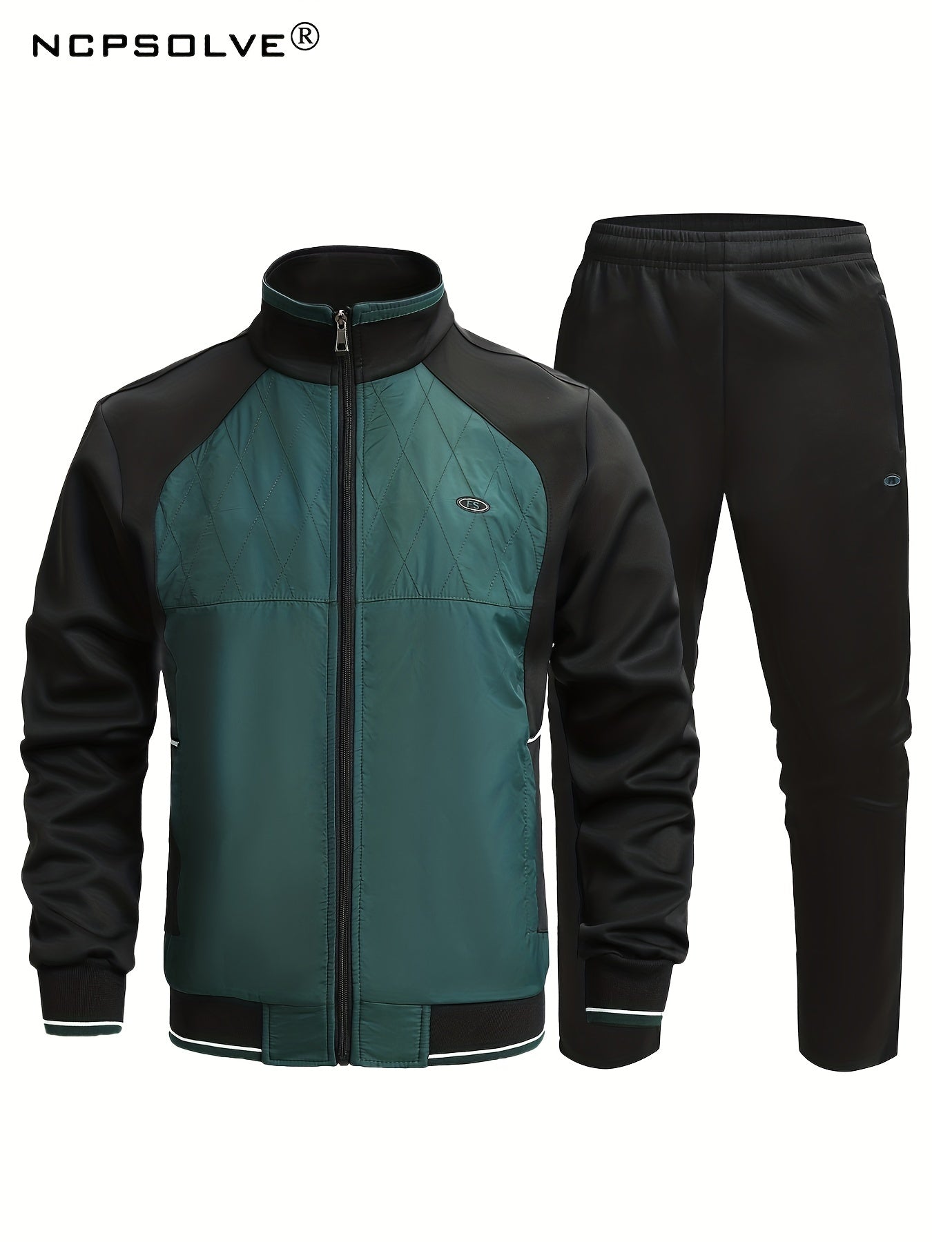 Men's Sports Suit Zip Up Jacket & Active Pants Outdoor Activities