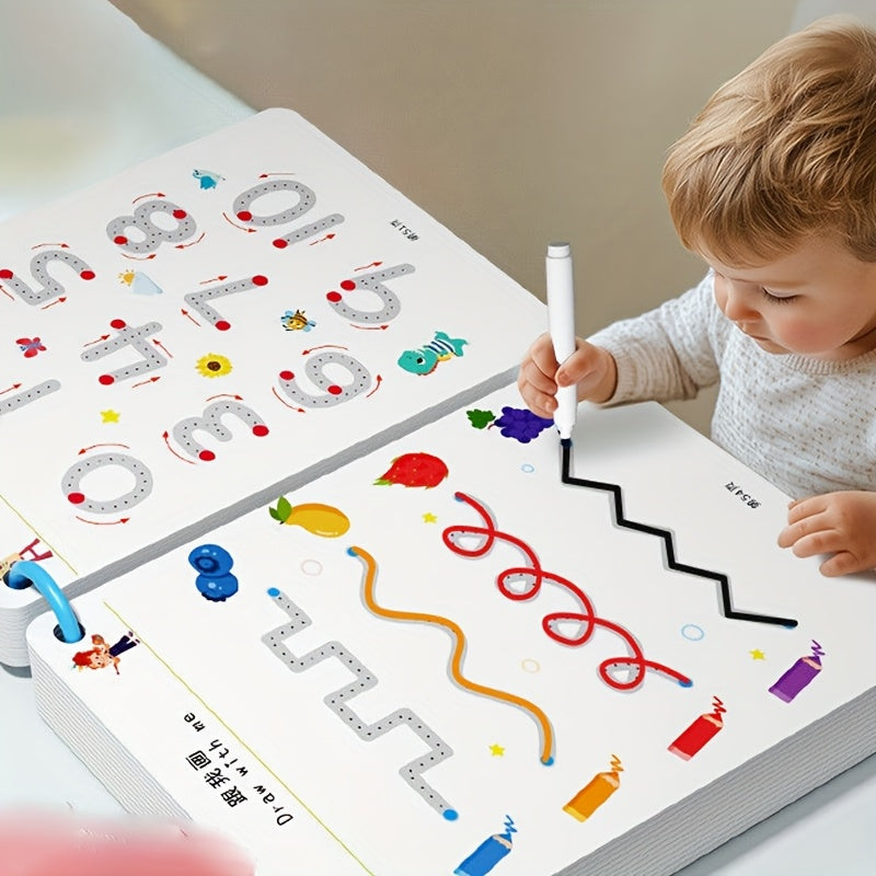 Educational Workbook Set with 2 Pens, 1 Eraser & Stickers