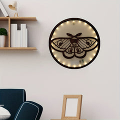 Retro Wooden LED Wall Decoration Butterfly Series Hanging Light