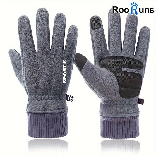 Double-sided Velvet Warm Gloves Winter Touch Screen Anti-slip
