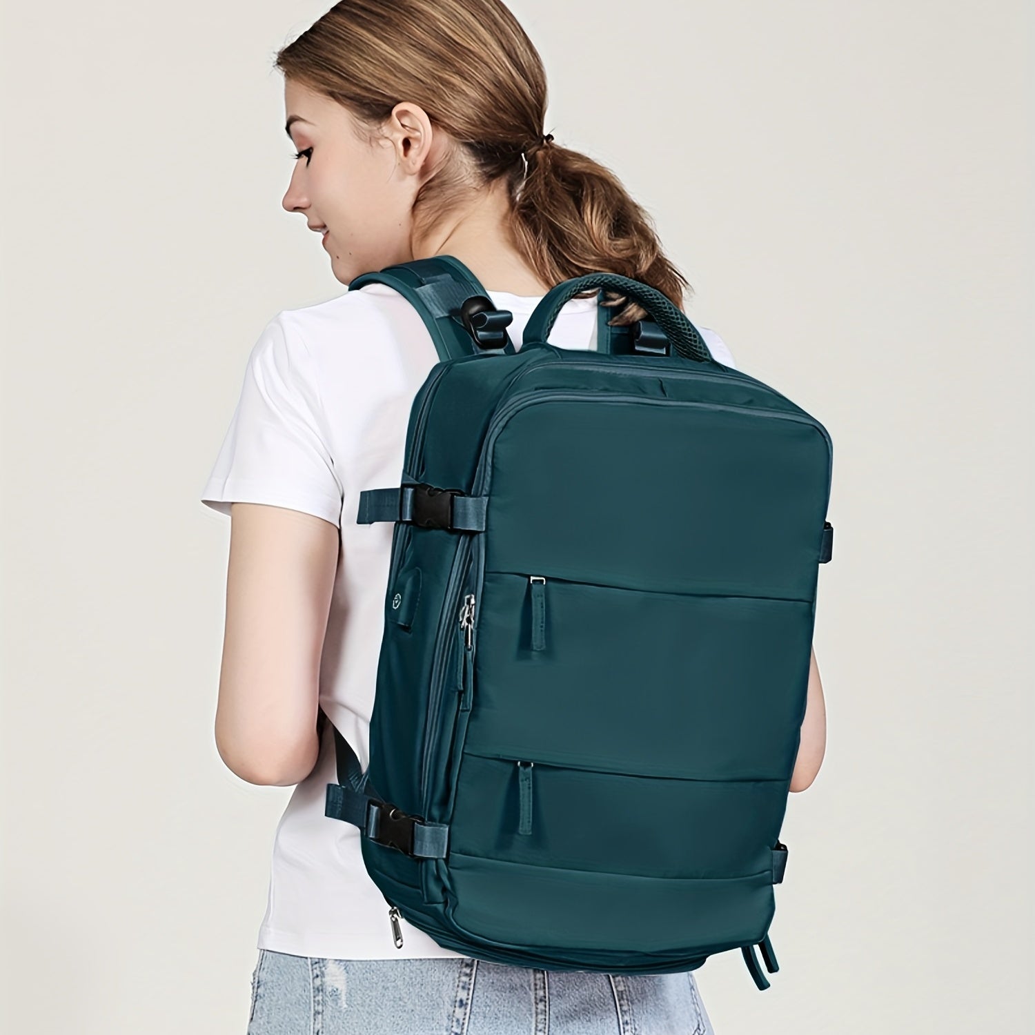 Functional Travel Backpack Large Capacity Laptop Rucksack