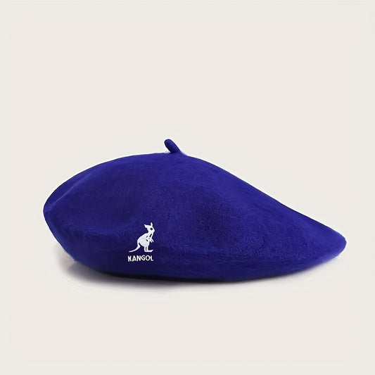 Kangaroo Embroidery Beret Solid Painter Cap Casual Newsboy Hats