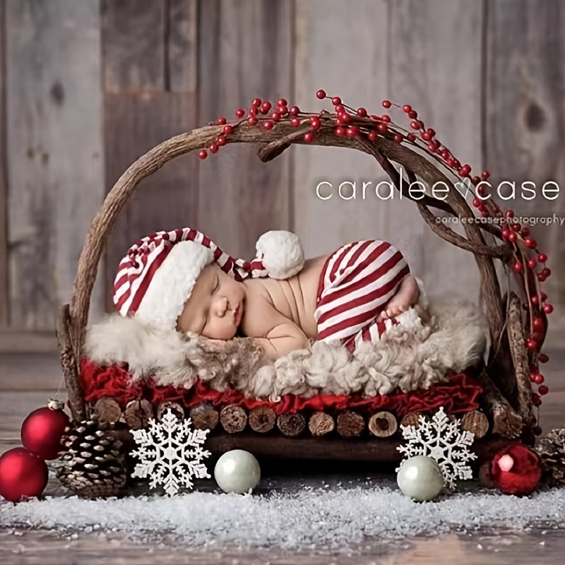 Newborn Christmas Photography Costume Baby Clothes Hat Photo Studio