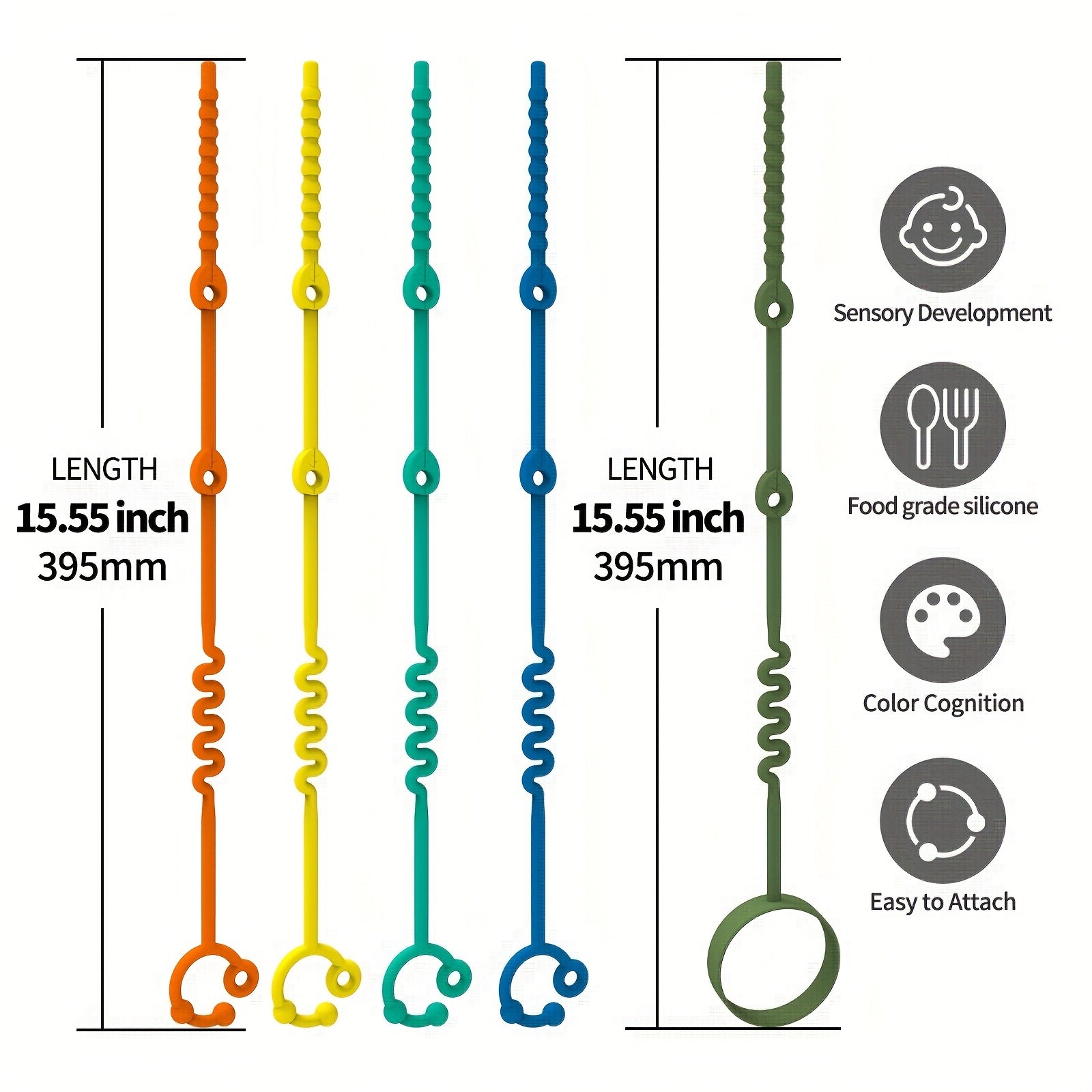 Adjustable Silicone Toy Safety Straps for Baby Gear