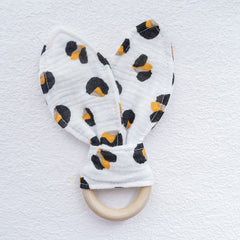 Baby Sleeping Soothing Towel Little Rabbit Gauze Wooden Teether